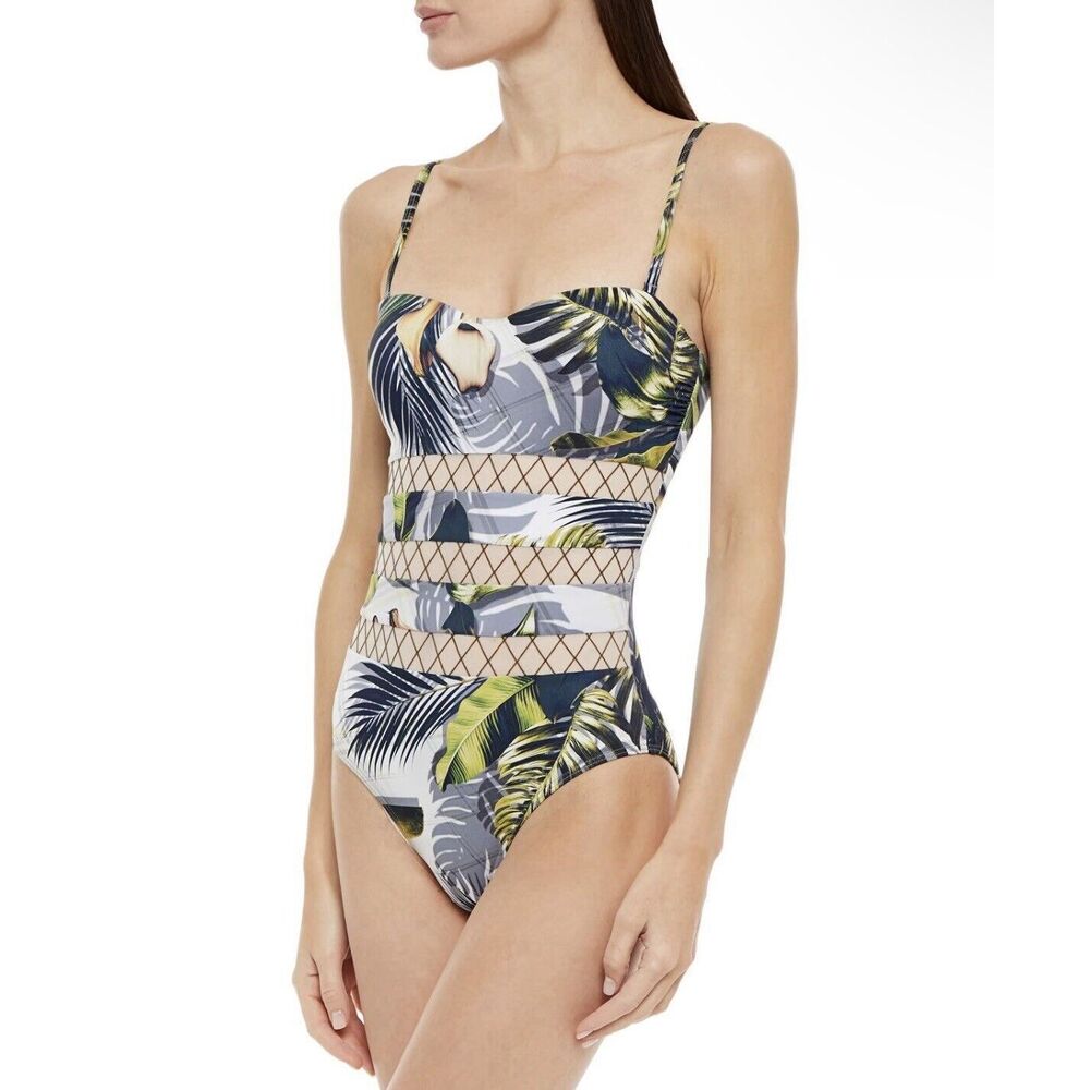 jets australia bandeau One Piece Tropical Print - Size 8 - Multicolored